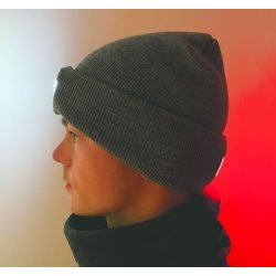 Ryom strikhue med lys - Rd og hvid